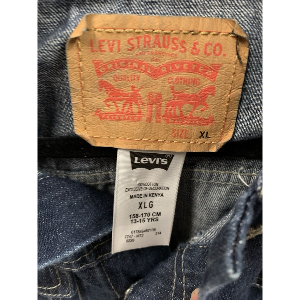 Vintage Levi Strauss Denim Jacket Youth XL Trucker Western Classic Jean Coat 90s - Picture 4 of 10